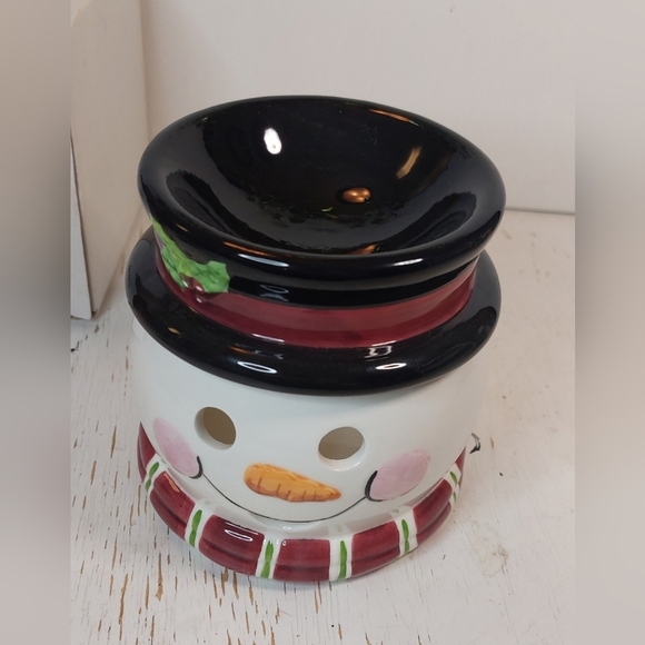 Waxcessories Vintage 2000 Ceramic Simmer Pot Frosty Christmas Snowman Tealight - Picture 2 of 7